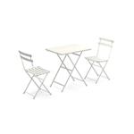 Set 2 sedie pieghevoli e 1 tavolo pieghevole 70 x 50 cm Arc en ciel, Bianco Opaco. Emu 3513