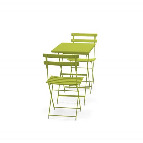 Set 2 sedie pieghevoli e 1 tavolo pieghevole 70 x 50 cm Arc en ciel, Verde. Emu 3513 - 2