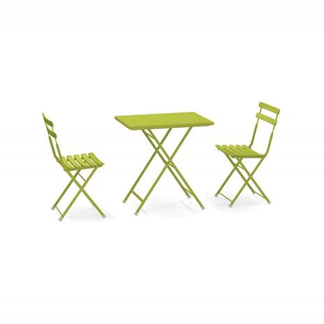 Set 2 sedie pieghevoli e 1 tavolo pieghevole 70 x 50 cm Arc en ciel, Verde. Emu 3513 - 4