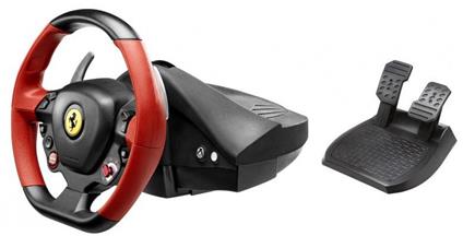 Thrustmaster Ferrari 458 Spider Nero, Rosso Sterzo + Pedali Xbox One