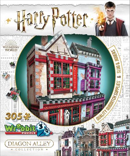 Puzzle 3D 305 Pz Wrebbit W3D-0509. Harry Potter. Diagon Alley Quality Quidditch Supplies + Slug & Jiggers