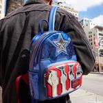 Funko Loungefly Backpack Metallic Captain America Cosplay Mini Backpack - Marvel MVBK0