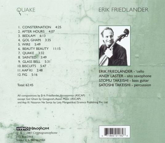 Quake - CD Audio di Erik Friedlander - 2