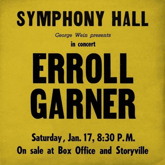 Symphony Hall Concert - Vinile LP di Erroll Garner