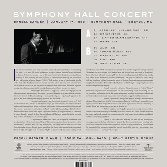 Symphony Hall Concert - Vinile LP di Erroll Garner - 2