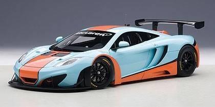 Aa81343 Mc Laren 12C Gt3 Azzurro/Arancione 1.18 Modellino Auto Art / Gateway