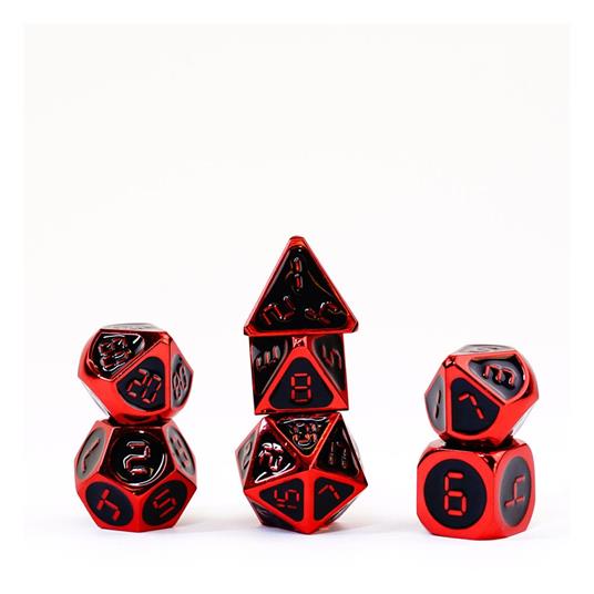 FanRoll - Dice Set - Red with Black Enamel (7)
