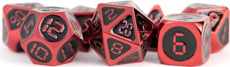 FanRoll - Dice Set - Red with Black Enamel (7) - 2