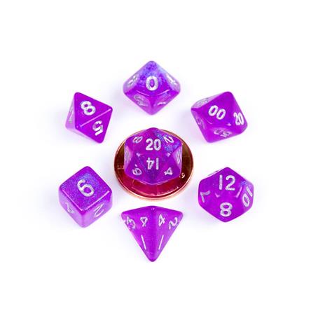 FanRoll - Mini Dice Set - Stardust Purple (7) - 2