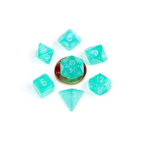 FanRoll - Mini Dice Set - Stardust Turquoise (7) - 2