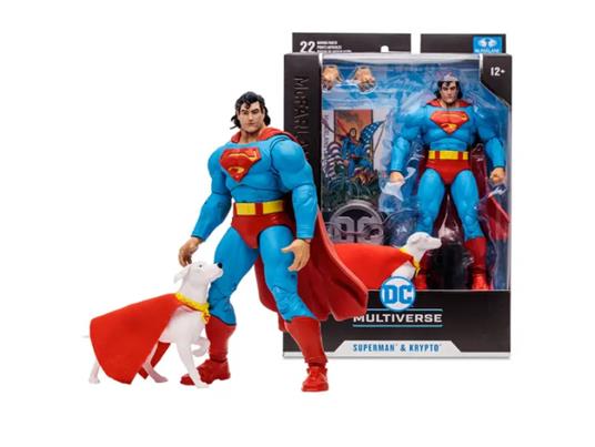 Dc Comics Multiverse Action Figure Superman e Krypto 18 cm Mcfarlane Toys