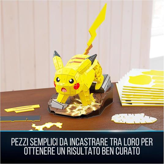 4D Build, Pokémon Pikachu, Kit di Modellismo 3D, Puzzle per Adulti, 201 pezzi, dai 12 Anni in su - 4