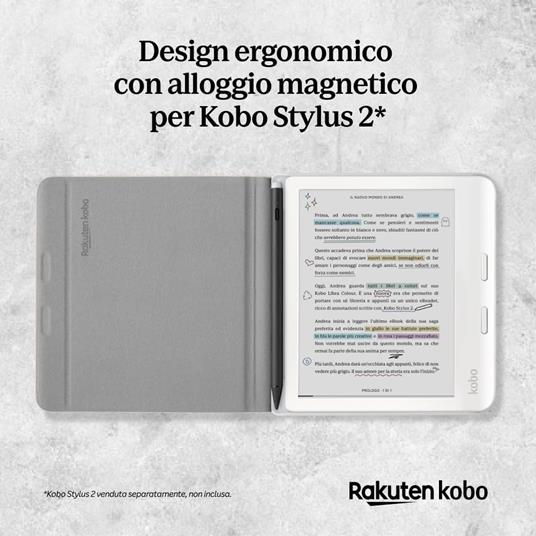 Custodia Kobo SleepCover Libra Colour e Stylus Nera - 3