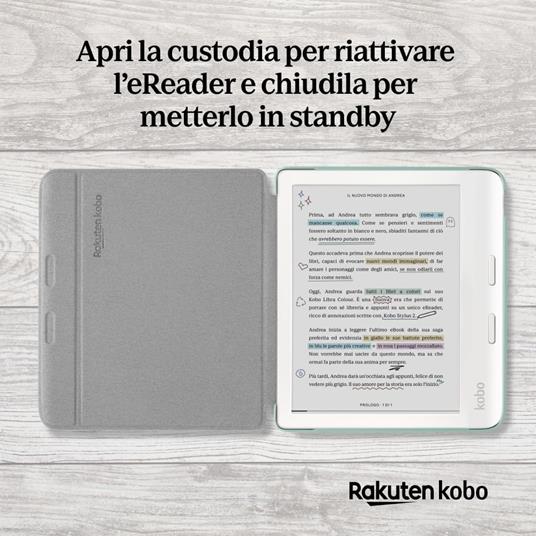 Custodia Kobo Basic SleepCover Libra Colour Verde erba - 2