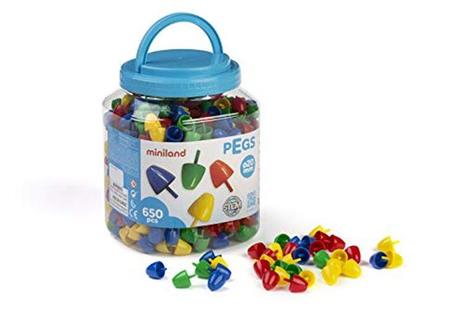 Miniland Educational 154233 Gioco di mosaico PEGS Set 20mm 650 pezzi