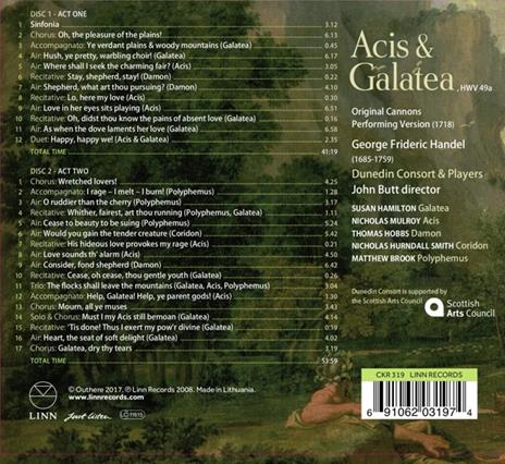 Aci e Galatea - CD Audio di Georg Friedrich Händel,Suzan Hamilton,John Butt,Dunedin Consort - 2