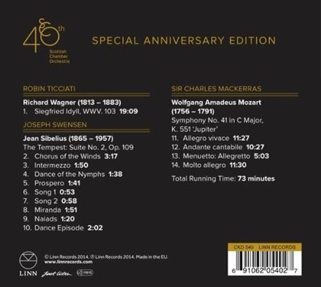 Scottish Chamber Orchestra 40th Anniversary Edition (40th Anniversary Edition) - CD Audio di Wolfgang Amadeus Mozart,Jean Sibelius,Richard Wagner,Scottish Chamber Orchestra - 3
