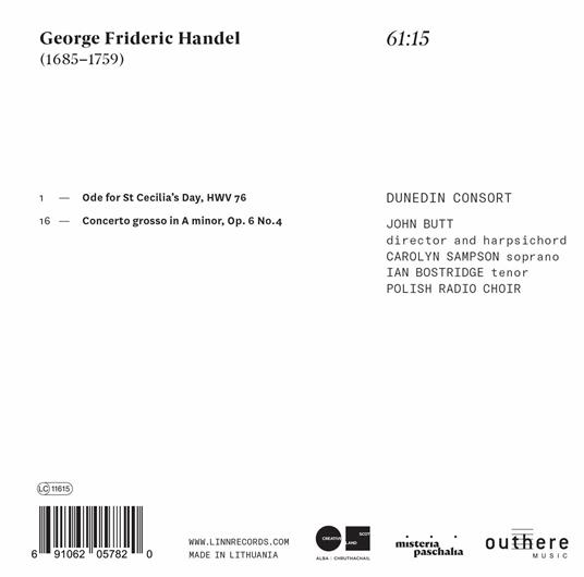 Ode for St Cecilia's Day - CD Audio di Georg Friedrich Händel - 2