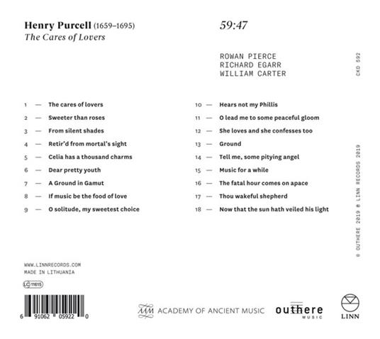 The Cares of Lovers - CD Audio di Henry Purcell,Academy of Ancient Music - 2
