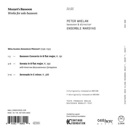 Bassoon Works for Solo Bassoon - CD Audio di Wolfgang Amadeus Mozart - 2