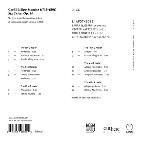 Six Trios Op.14 - CD Audio di Carl Stamitz,Ensemble L'Apotheose - 2