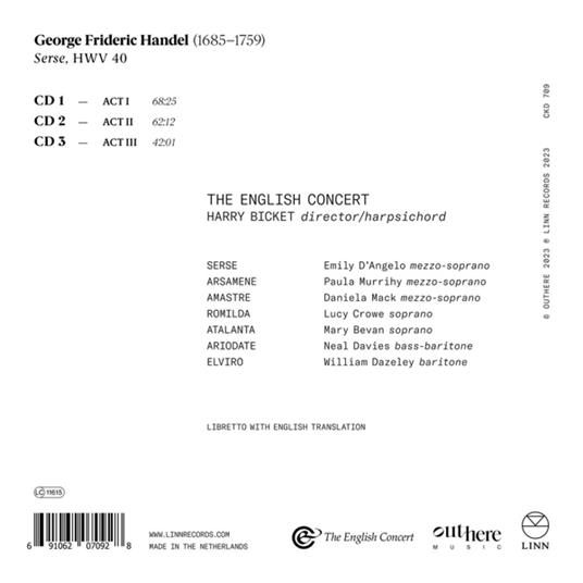 Serse - CD Audio di English Concert,Georg Friedrich Händel - 2