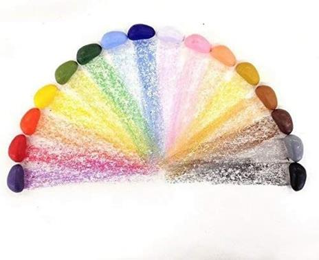 20 Pastelli a cera di soia a forma di pietra in un sacchetto rosso a quadretti - 7