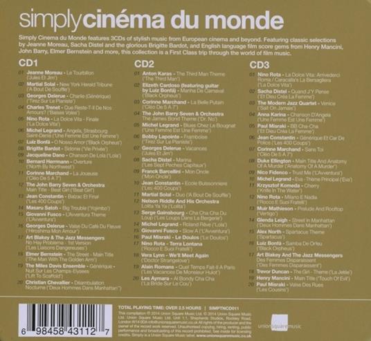 Simply Cinema du monde - CD Audio - 2
