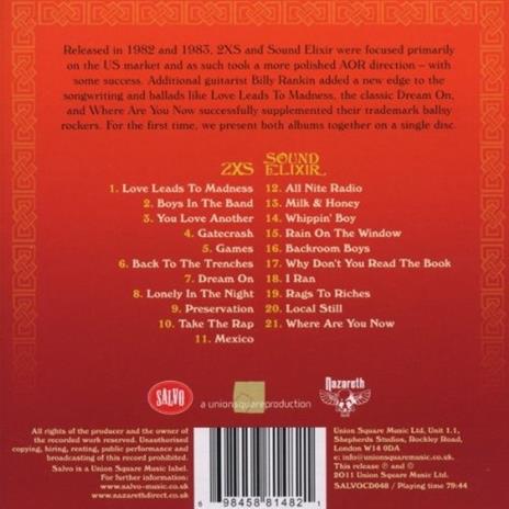 2xS - Sound Elixir - CD Audio di Nazareth - 2