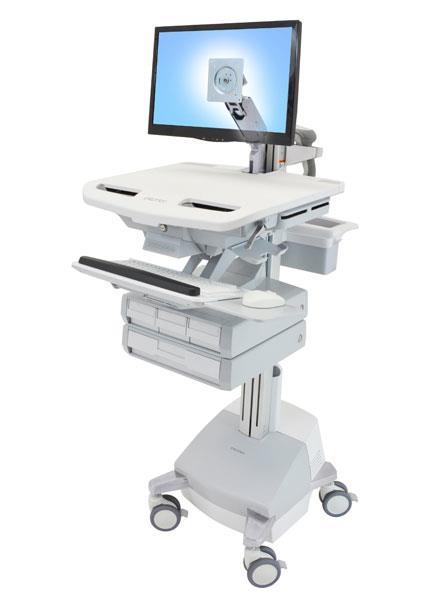 Ergotron StyleView Carrello multimediale Alluminio, Grigio, Bianco Pannello piatto