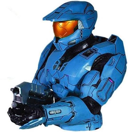 Diamond Select Halo Blue Spartan Mark Iv Bust Coin Bank Exclusive Salvadanio