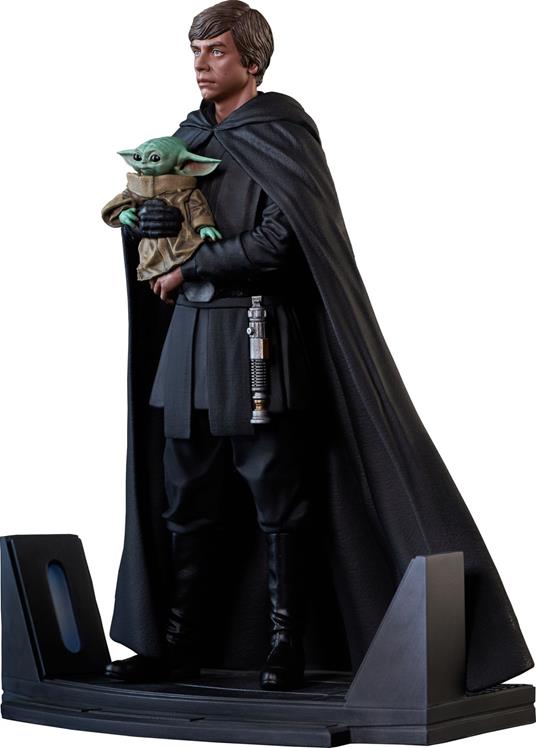 Star Wars Premier Mandalorian Luke & Grogu Statue