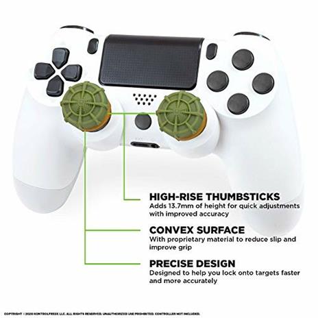 KontrolFreek FPS Freek® SNIPR per PlayStation 4 (PS4) e PlayStation 5 (PS5)  2 Performance Thumbsticks  2 Alti Convessi  Verde - 3