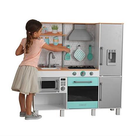 Kidkraft 53421 Gourmet Chef Cucina Giocattolo in Legno, con Macchina del Ghiaccio, per Bambini, Dotata di Sistema di Montaggio EZ Kraft Assembly