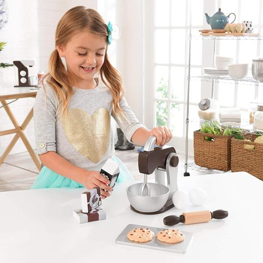Kidkraft 63370 espresso - Set Impastatrice con Accessori, in Legno, per Bambini, Marrone (Espresso) - 6