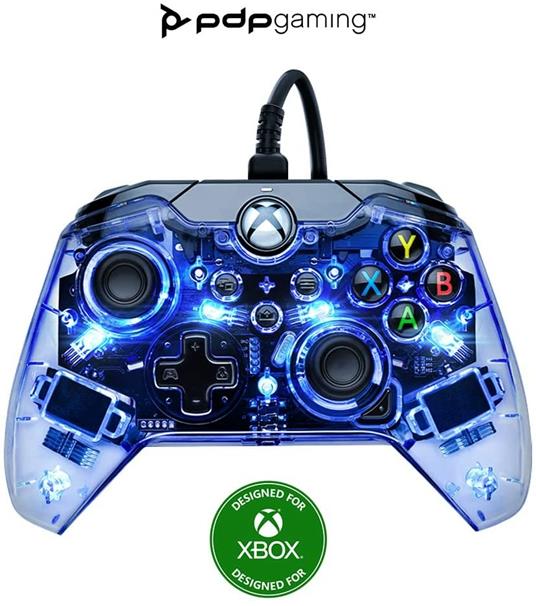 PDP Controller Luminoso Afterglow con Cavo Xbox Series X S, Multicolore