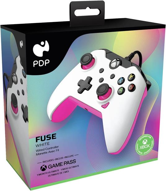 PDP 049-012-WP periferica di gioco Rosa, Bianco USB Gamepad Analogico/Digitale PC, Xbox, Xbox One X, Xbox Series S, Xbox Series X