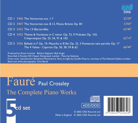 Complete Piano Works - CD Audio di Gabriel Fauré - 2