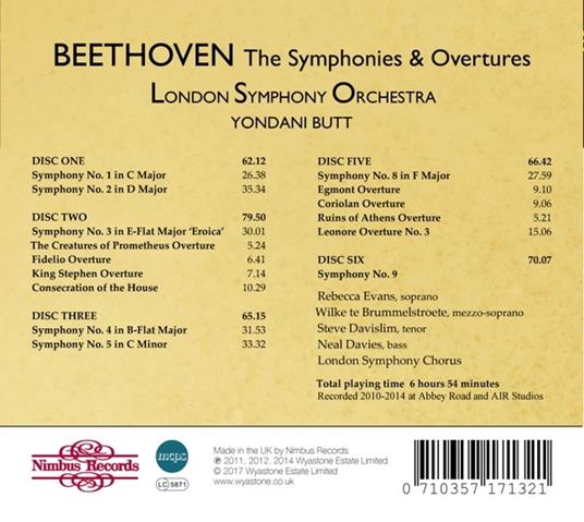 Sinfonie complete - CD Audio di Ludwig van Beethoven,London Symphony Orchestra,Yondani Butt - 2