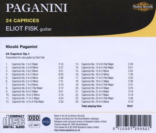 24 Capricci op.1 - CD Audio di Niccolò Paganini - 2