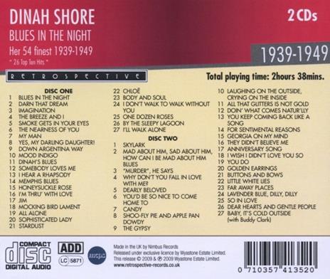 Blues in the Night - CD Audio di Dinah Shore - 2