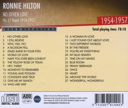 No Other Love - CD Audio di Ronnie Hilton - 2