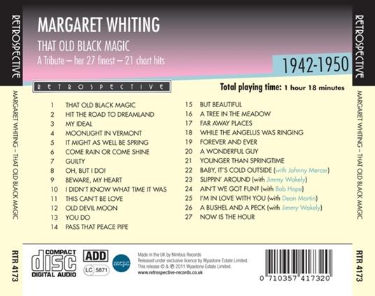 That Old Black Magic - CD Audio di Margaret Whiting - 2