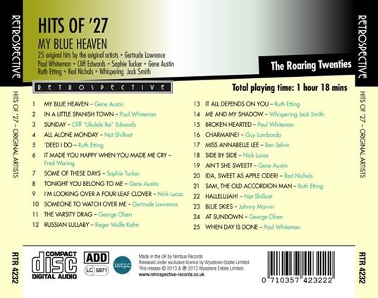 Hits of '27 - CD Audio - 2