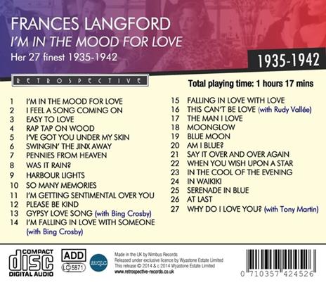 I'm in the Mood for Love - CD Audio di Frances Langford - 2