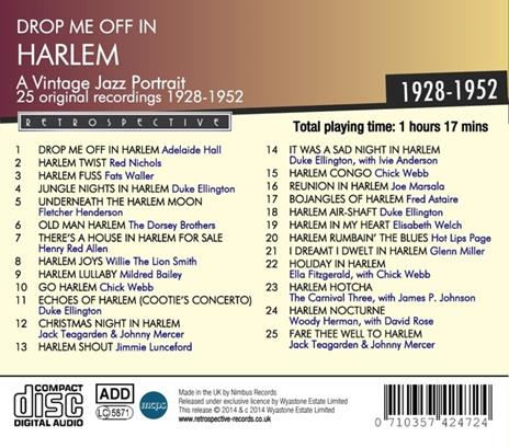 Drop Me Off in Harlem - CD Audio - 2