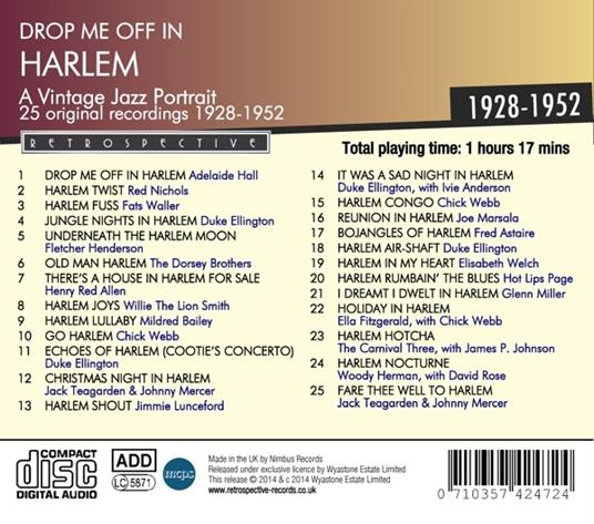 Drop Me Off in Harlem - CD Audio - 2