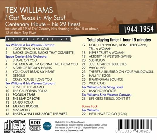 I Got Texas in My Soul - CD Audio di Tex Williams - 2
