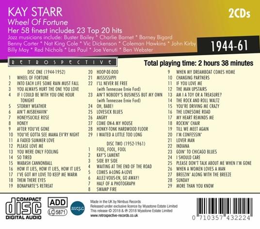 Wheel of Fortune - CD Audio di Kay Starr - 2