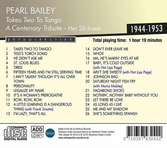 Takes Two to Tango - CD Audio di Pearl Bailey - 2